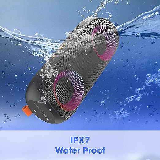 ZEBRONICS Zeb-Music Bomb X Wireless 20W Portable Speaker, 4000 mAh Battery, RGB Lights, IPX7 Water Resistant, Wireless BT/AUX, Type C Charging, Metal Hook (Black) ZEBRONICS Zeb-Music Bomb X Wireless 20W Portable Speaker, 4000 mAh Battery, RGB Lights, IPX7 Water Resistant, Wireless BT/AUX, Type C Charging, Metal Hook (Black)